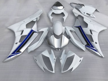 Purchase 2006-2007 Yamaha YZF R6 Motorcycle Fairings - White Silver Blue Black Canada