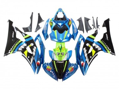 Purchase 2008-2016 Yamaha YZF R6 Motorcycle Fairings - Blue Green Glossy Black Shark Canada