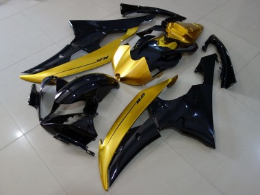 Purchase 2008-2016 Yamaha YZF R6 Motorcycle Fairings - Gold Glossy Black Canada