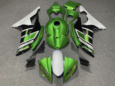 Purchase 2008-2016 Yamaha YZF R6 Motorcycle Fairings - White Green Glossy Black Stripe Canada