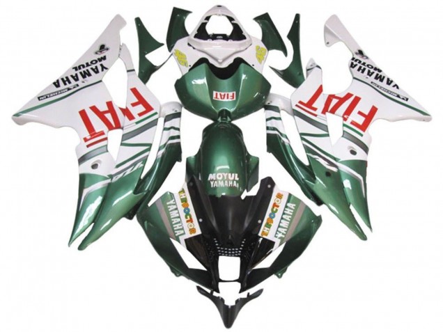 2008-2016 Yamaha YZF R6 Motorcycle Fairings - White Green Red Fiat Canada