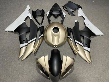 Purchase 2008-2016 Yamaha YZF R6 Motorcycle Fairings - White Gold Matte Black Canada