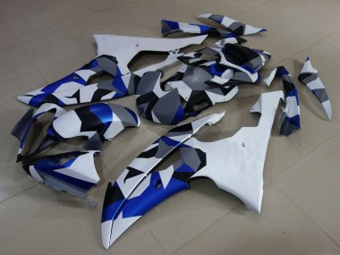 Purchase 2008-2016 Yamaha YZF R6 Motorcycle Fairings - White Blue Grey Camouflage Canada