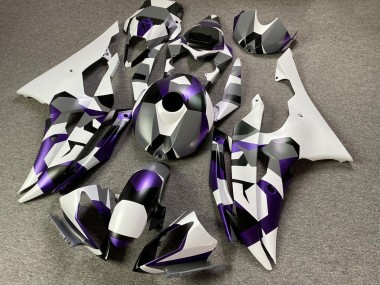 Purchase 2008-2016 Yamaha YZF R6 Motorcycle Fairings - White Purple Grey Black Camouflage Canada