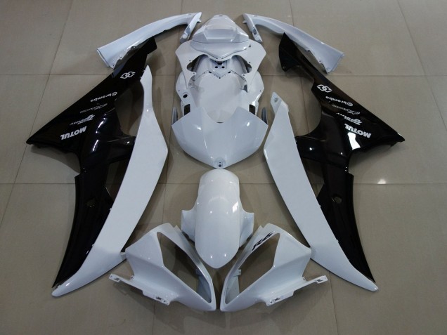 2008-2016 Yamaha YZF R6 Motorcycle Fairings - White Glossy Black Canada