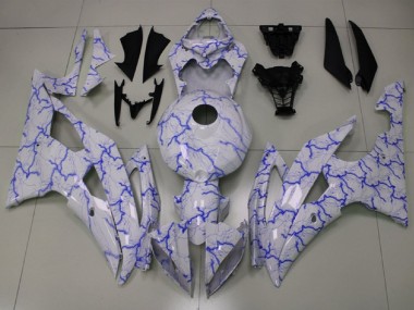 Purchase 2008-2016 Yamaha YZF R6 Motorcycle Fairings - White Blue Lightning Canada
