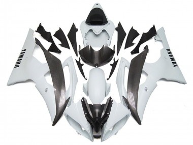 Purchase 2008-2016 Yamaha YZF R6 Motorcycle Fairings - White Faux Carbon Fiber Style Canada
