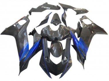 Purchase 2017-2023 Yamaha YZF R6 Motorcycle Fairing - Blue Black Faux Carbon Fiber Canada