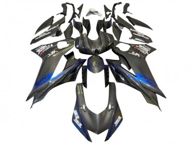 Purchase 2017-2023 Yamaha YZF R6 Motorcycle Fairings - Blue Black Faux Carbon Fiber Canada
