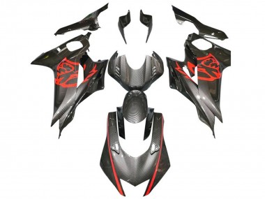 Purchase 2017-2023 Yamaha YZF R6 Motorcycle Fairings - Red Black Faux Carbon Fiber Canada