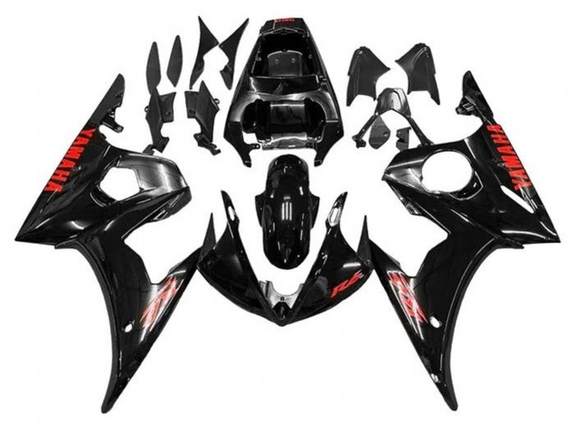 2005 Yamaha YZF R6 Motorcycle Fairings - Glossy Black Red Canada