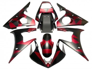 Purchase 2003-2004 Yamaha YZF R6 Motorcycle Fairings - Red Matte Black Geometric Canada