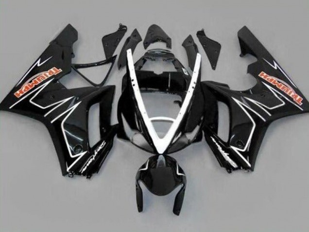 2006-2008 Triumph Daytona 675 Triple Motorcycle Fairings - Glossy Black White Stripe Canada