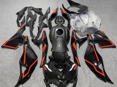 Purchase 2019-2025 Kawasaki ZX4R ZX-4RR Motorcycle Fairings - Faux Carbon Fiber Black Red Canada