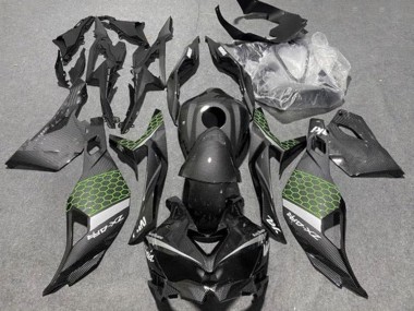 Purchase 2019-2025 Kawasaki ZX4R ZX-4RR Motorcycle Fairings - Faux Carbon Fiber Green Grey Canada