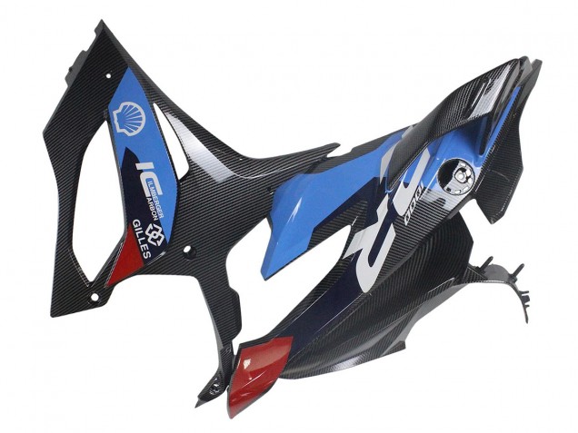 2023-2024 BMW S1000RR Motorcycle Fairings - Blue Red Carbon Fiber Canada