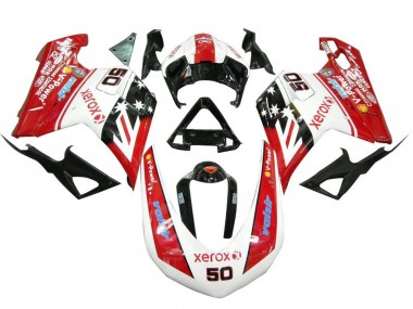 Purchase 2007-2014 Ducati 848 1098 1198 Motorcycle Fairings - White Red Glossy Black Valsir Xerox 50 Canada
