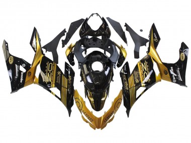 Purchase 2018-2024 Kawasaki EX400 Motorcycle Fairings - Gold Glossy Black Canada