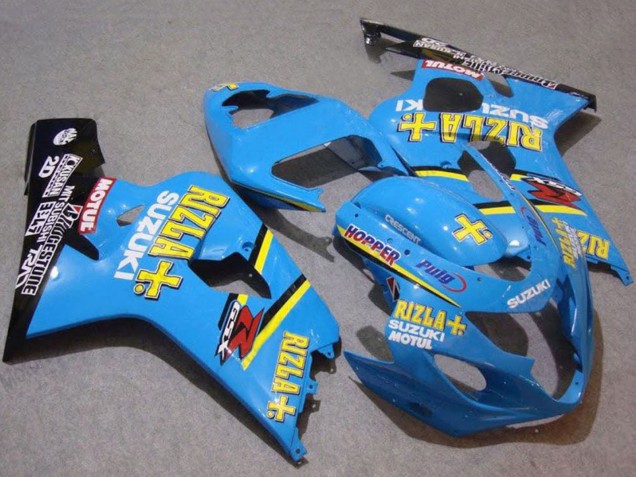 2004-2005 Suzuki GSXR 750 Motorcycle Fairings - Blue Gold Black Motul Rizla Canada