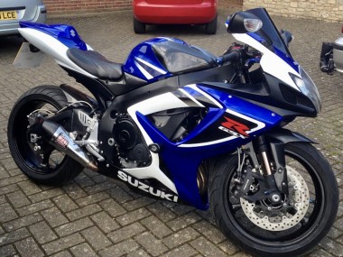 Purchase 2006-2007 Suzuki GSXR 750 Motorcycle Fairings - White Blue Black Stripe Canada