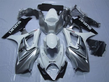 Purchase 2007-2008 Suzuki GSXR 1000 Motorcycle Fairing - White Silver Black Canada