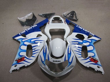 Purchase 2001-2003 Suzuki GSXR 750 Motorcycle Fairings - White Blue Flame Canada