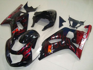 Purchase 2001-2003 Suzuki GSXR 750 Motorcycle Fairings - Glossy Black Red Flame Canada