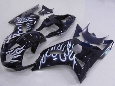 Purchase 2001-2003 Suzuki GSXR 750 Motorcycle Fairings - Glossy Black White Flame Canada
