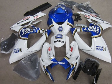 Purchase 2006-2007 Suzuki GSXR 750 Motorcycle Fairings - White Blue Michelin Motul Lucky Strike Canada