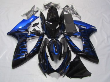 Purchase 2006-2007 Suzuki GSXR 750 Motorcycle Fairings - Glossy Black Blue Flame Canada