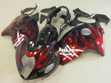 Purchase 1996-2007 Suzuki GSXR 1300 Hayabusa Motorcycle Fairings - Glossy Black Red Flame Canada