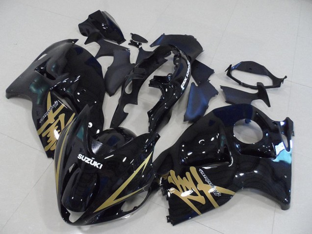 1996-2007 Suzuki GSXR 1300 Hayabusa Motorcycle Fairings - Glossy Black Gold Decal Canada