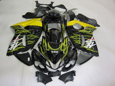 Purchase 2008-2020 Suzuki GSXR 1300 Hayabusa Motorcycle Fairings - Glossy Black Yellow Flame Canada