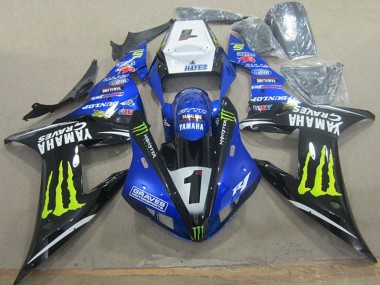 Purchase 2002-2003 Yamaha YZF R1 Motorcycle Fairings - White Blue Black Neon Yellow Monster Graves 1 Canada