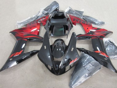 Purchase 2002-2003 Yamaha YZF R1 Motorcycle Fairings - Glossy Black Red Flame Canada