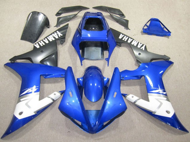 2002-2003 Yamaha YZF R1 Motorcycle Fairings - Blue White Matte Black Canada