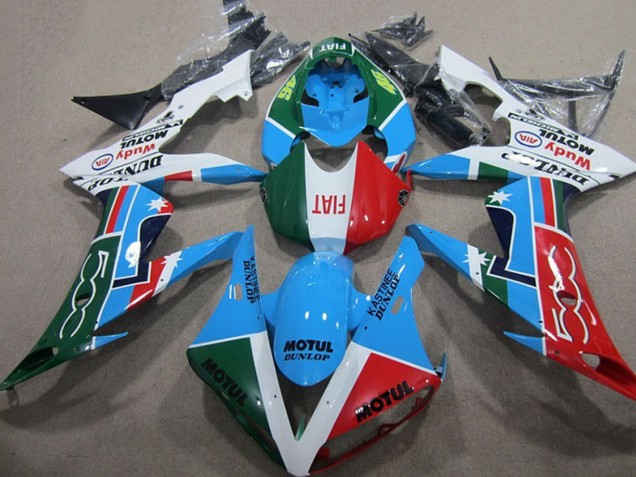2004-2006 Yamaha YZF R1 Motorcycle Fairings - White Blue Red Green White Fiat Motul Canada