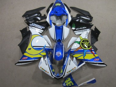 Purchase 2012-2014 Yamaha YZF R1 Motorcycle Fairings - White Blue Yellow Black Pizzoli Semakin Didepan Monster Canada