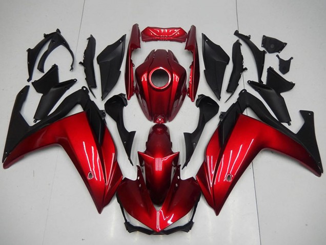 2015-2018 Yamaha YZF R3 Motorcycle Fairings - Red Matte Black Canada