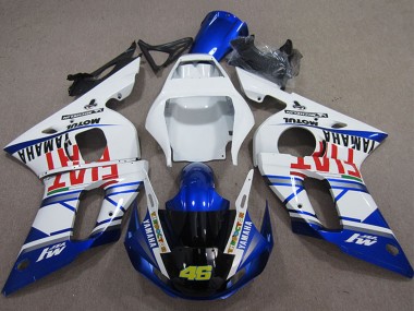 Purchase 1998-2002 Yamaha YZF R6 Motorcycle Fairings - White Blue Red Fiat Michelin Motul 46 Canada