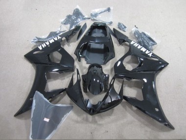 Purchase 2003-2004 Yamaha YZF R6 Motorcycle Fairing - Glossy Black White Decals Canada