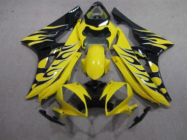 Purchase 2006-2007 Yamaha YZF R6 Motorcycle Fairings - Yellow Black Flame Canada