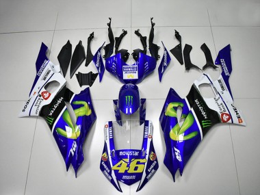 Purchase 2017-2023 Yamaha YZF R6 Motorcycle Fairings - White Blue Black Green Monster MoviStar 46 Canada