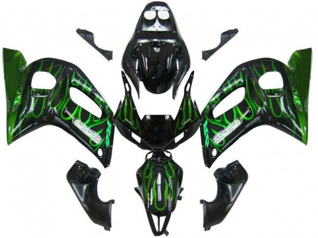 Purchase 1998-2002 Black Green Flame Yamaha YZF R6 Motorbike Fairing Kits Canada Purchase 1998-2002 Black Green Flame Yamaha YZF R6 Motorbike Fairing Kits Canada