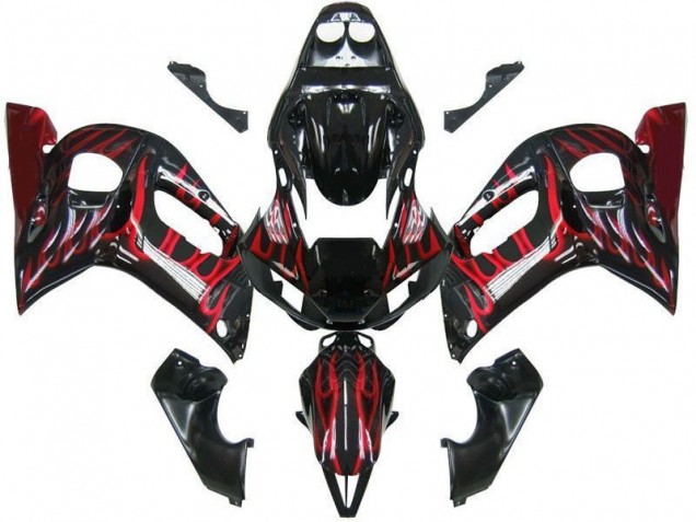 Purchase 1998-2002 Black Red Flame Yamaha YZF R6 Replacement Fairings Canada Purchase 1998-2002 Black Red Flame Yamaha YZF R6 Replacement Fairings Canada