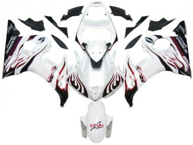 Purchase 2003-2005 White Black Red Flame Yamaha YZF R6 Motorcycle Fairings Canada