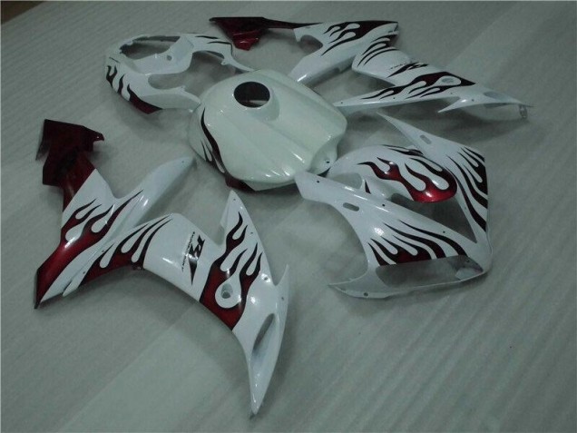 Purchase 2004-2006 White Red Flame Yamaha YZF R1 Motorcyle Fairings Canada