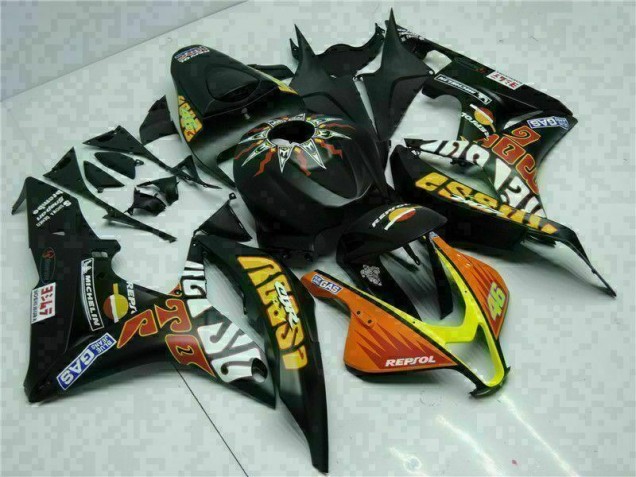 Purchase 2007-2008 Black Yellow Repsol 46 Honda CBR600RR Motorcycle Bodywork Canada