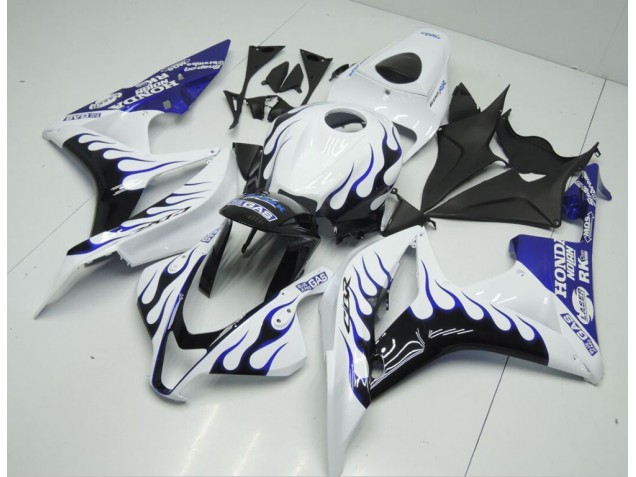 Purchase 2007-2008 White Blue Flame Honda CBR600RR Bike Fairings Canada Purchase 2007-2008 White Blue Flame Honda CBR600RR Bike Fairings Canada