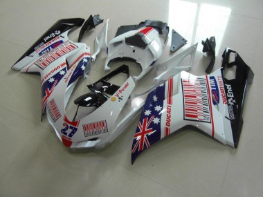 Purchase 2007-2014 White Blue Red Ducati 848 1098 1198 Bike Fairings Canada